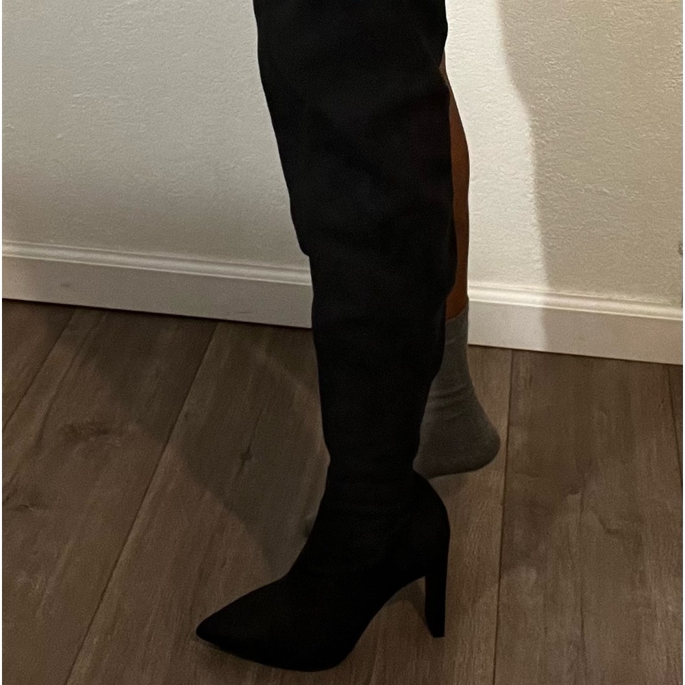 Black knee high boots